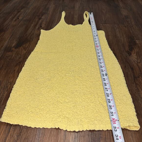 Free People Tito tank mini dress size Small (missing top size tag) yellow Cotton - Picture 8 of 9